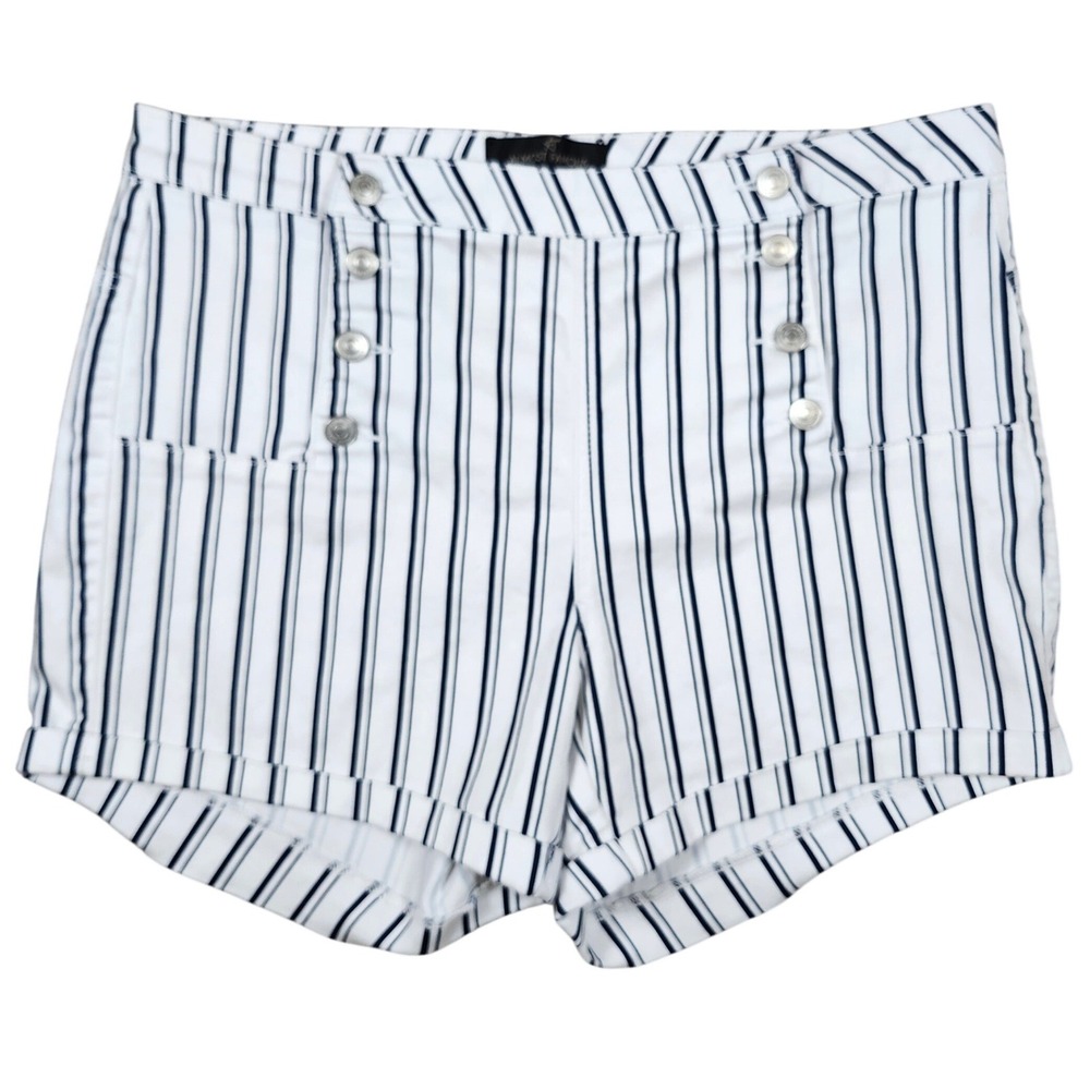Almost Famous Shorts Striped Sailor High Waisted Navy White Size 16 - Picture 2 of 8